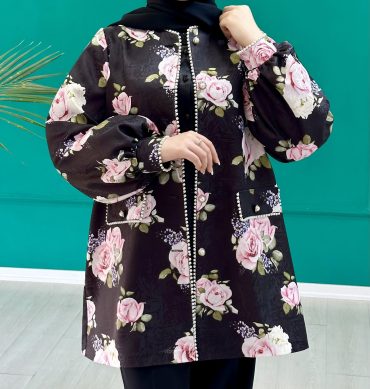 مانتو مرواریدی گل رز