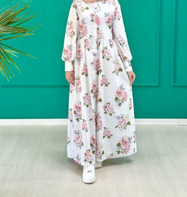 مانتو پیراهنی گل رز