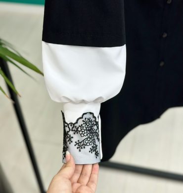 تونیک دانتل مشکی سفید