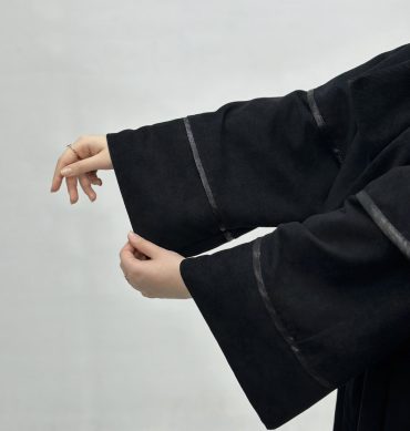 عبا مخمل کبریتی شال دار