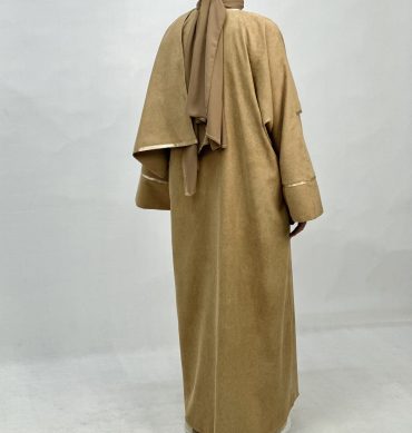 عبا مخمل کبریتی شال دار