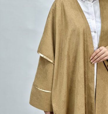 عبا مخمل کبریتی شال دار