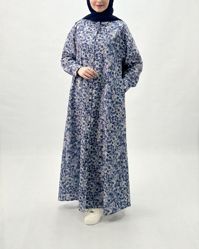 مانتو پیراهنی آبی اردیبهشت - Image 5
