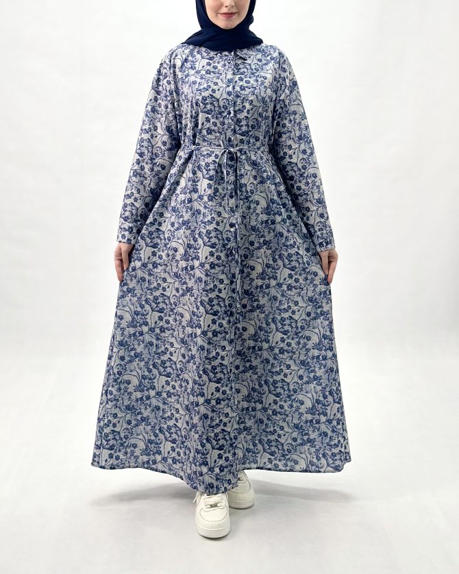 مانتو پیراهنی آبی اردیبهشت - Image 7