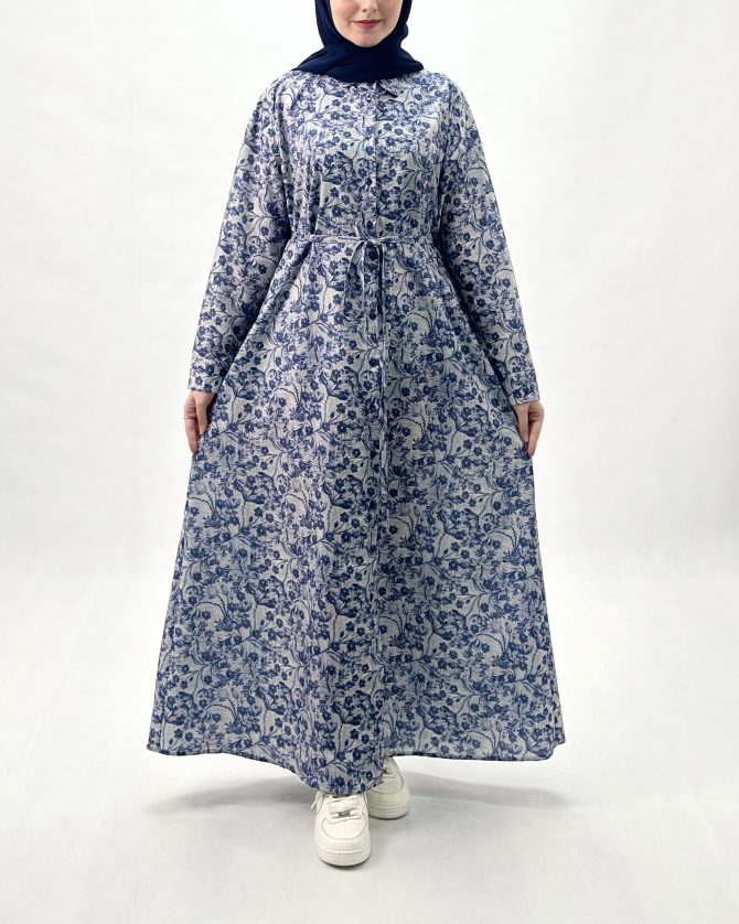 مانتو پیراهنی آبی اردیبهشت - Image 7