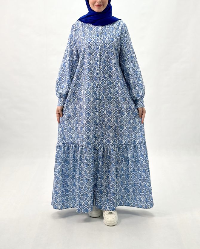 مانتو پیراهنی برگ و گل - Image 4