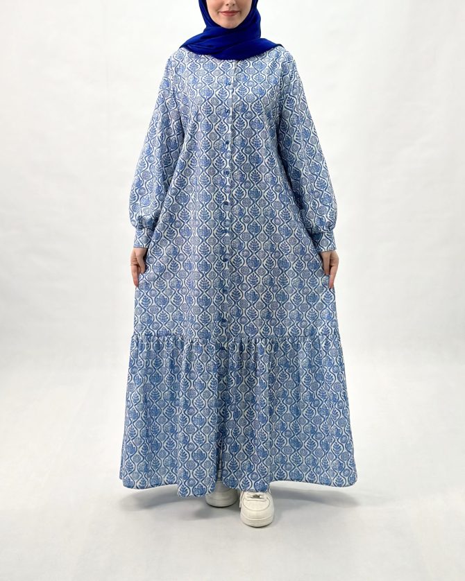مانتو پیراهنی برگ و گل - Image 4