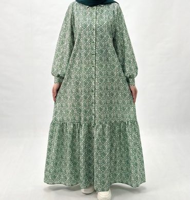 مانتو پیراهنی برگ و گل