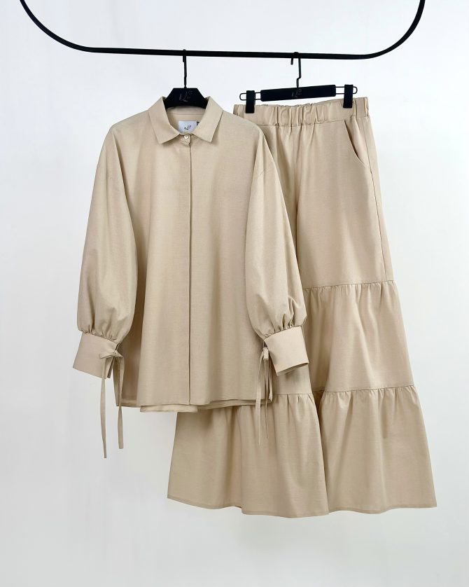 شومیز لینن گره ای - Image 5